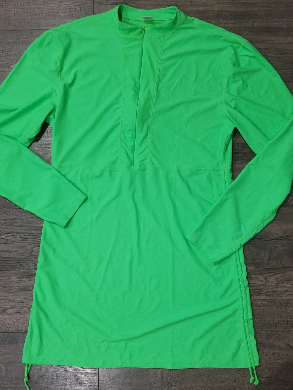 Neon Green Long-Sleeve Women's One-Piece Swim Tunic